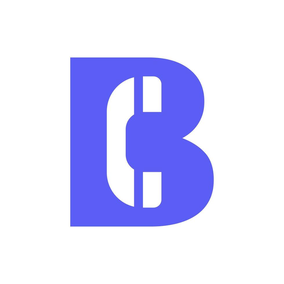 Brief b Zelle Telefon Logo. Kommunikation Symbol mit Telefon Symbol vektor