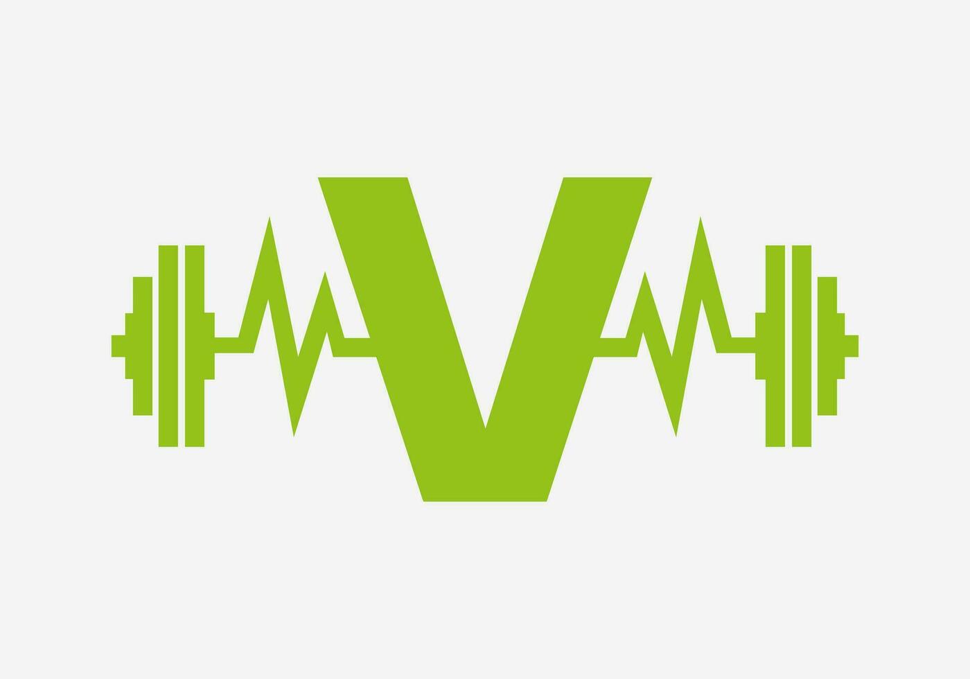 Brief v Fitness Fitnessstudio Logo. Fitness Logo Symbol vektor