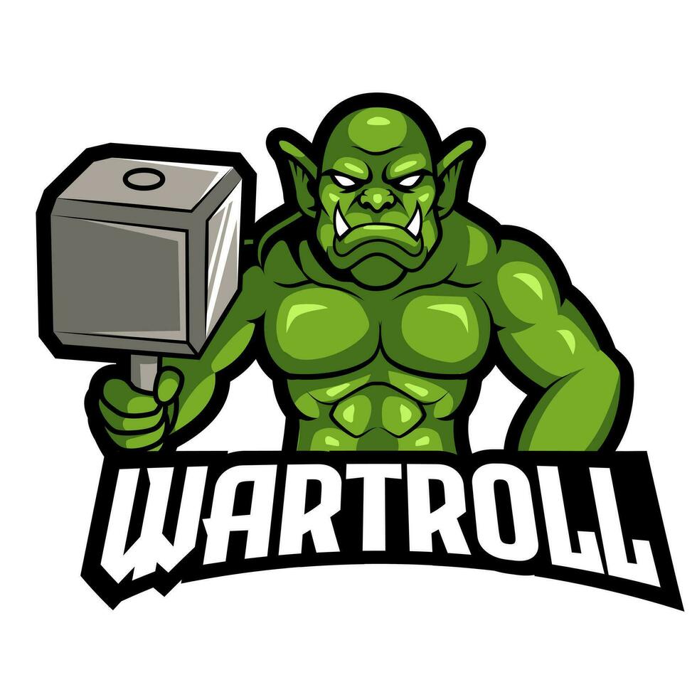 Troll Krieger e Sport Maskottchen Logo vektor