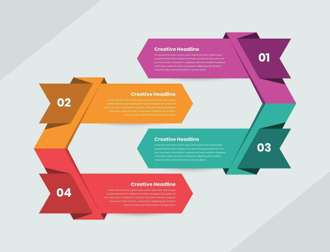 vier Schritte Geschäft Präsentation abstrakt Infografik Vorlage Design vektor