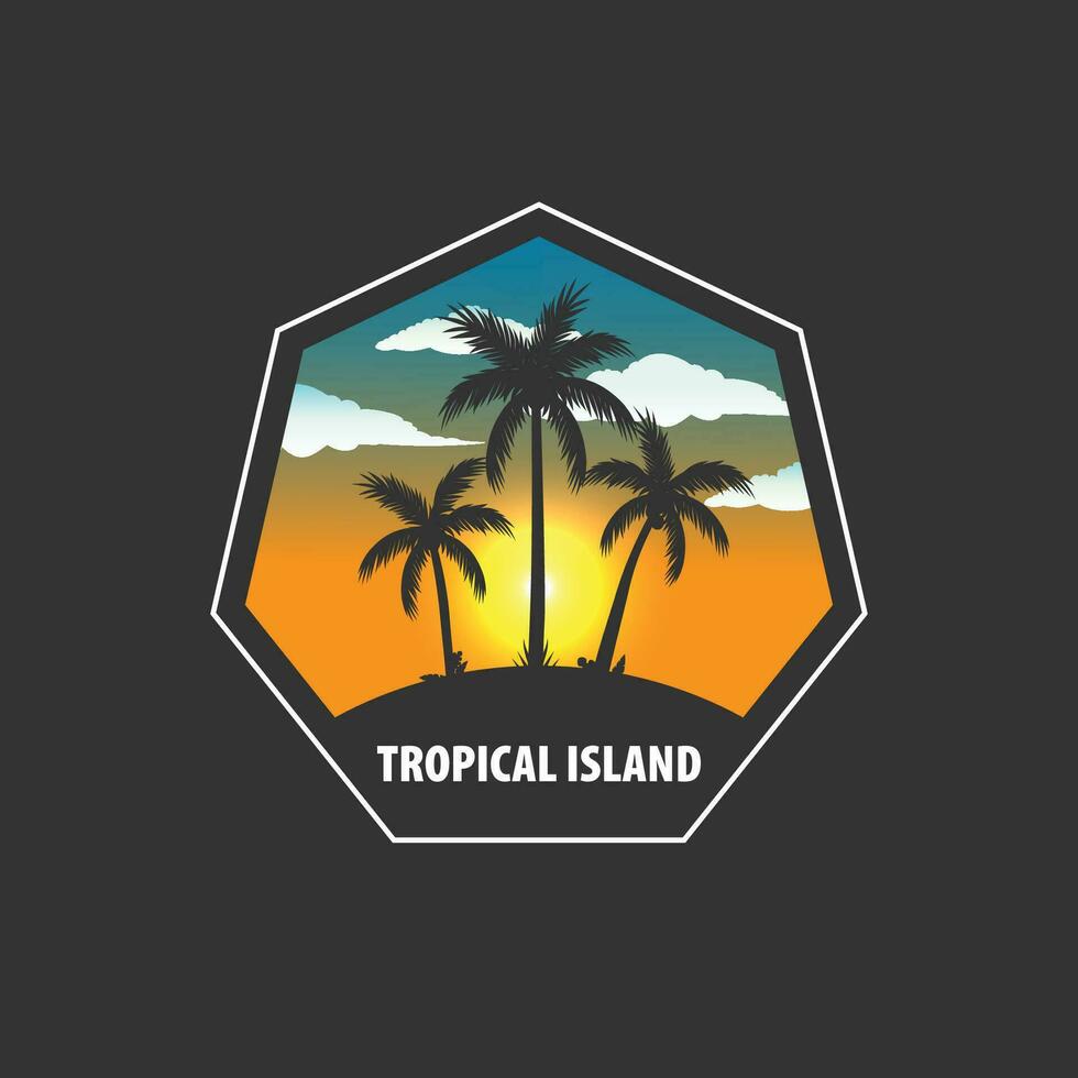 tropisch Insel Logo Vektor