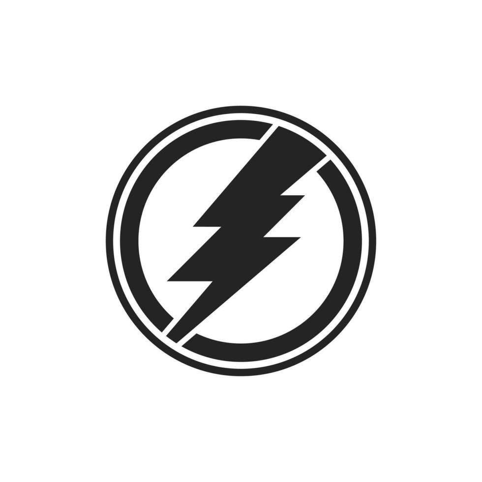 Blitz Symbol, ein Donner Streik eben Vektor Illustration, Energie Symbol Logo isoliert auf ein Weiß Hintergrund.