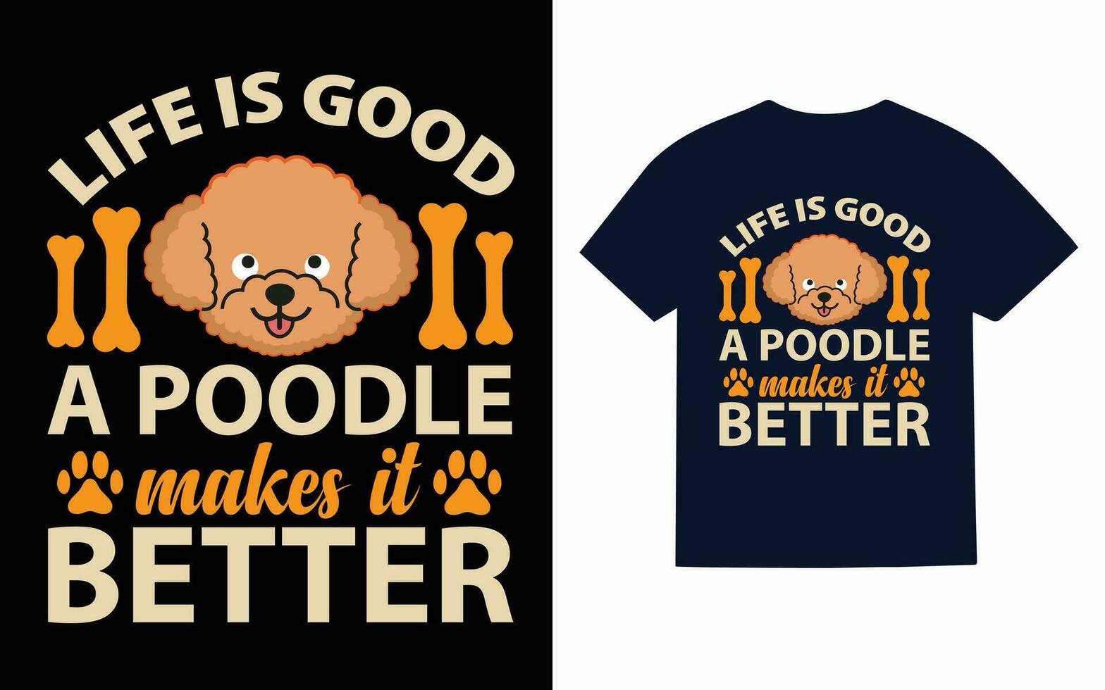 pudel hund t-shirt design, typografi, vektor, t skjorta vektor