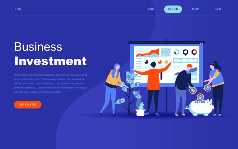 Modernes flaches Designkonzept von Business Investment für Website vektor