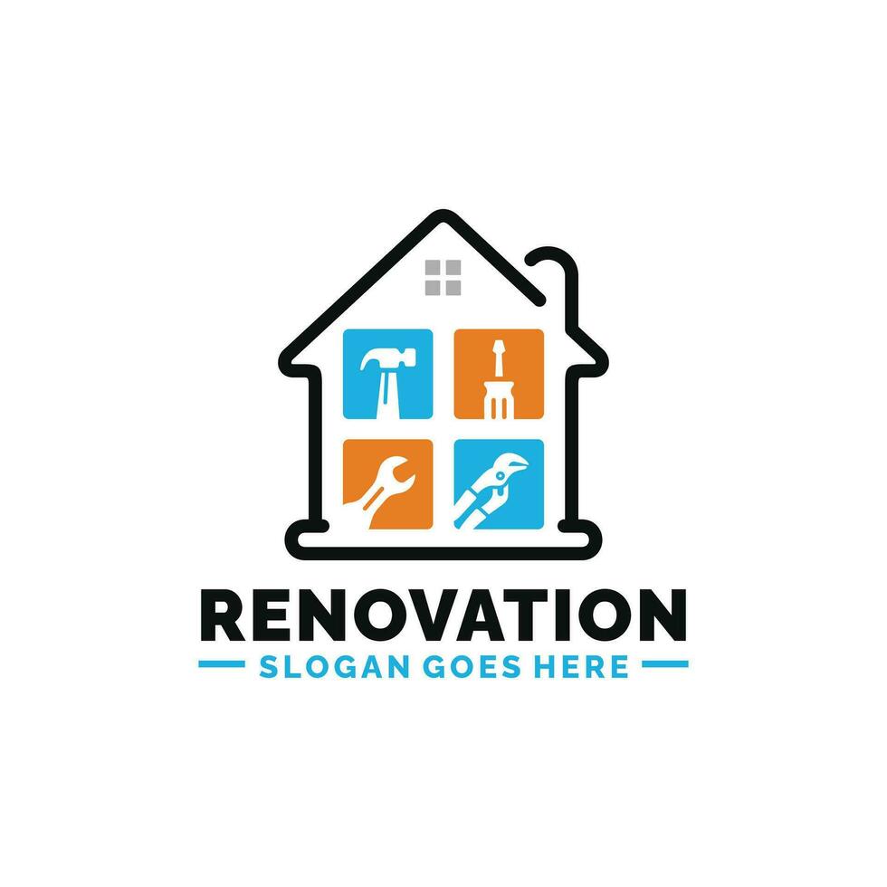 Zuhause Renovierung Logo Design Vektor Illustration