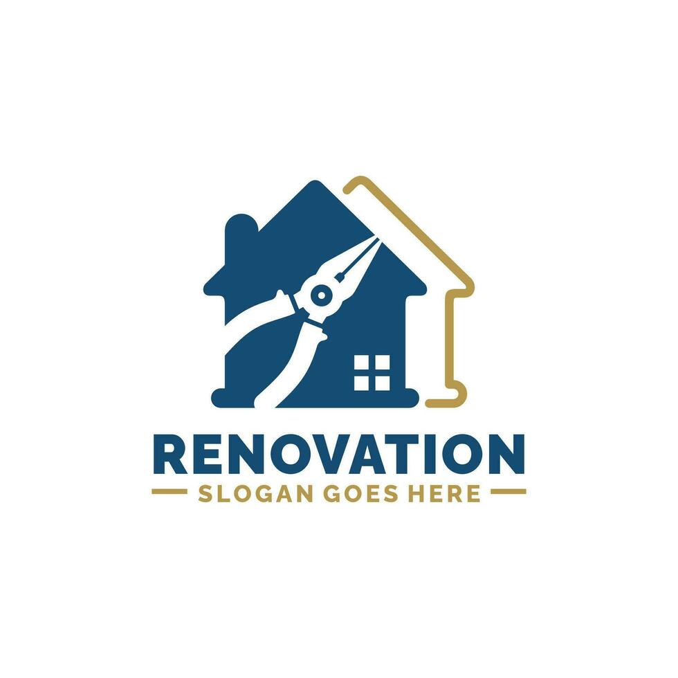 Hem renovering logotyp design vektor illustration