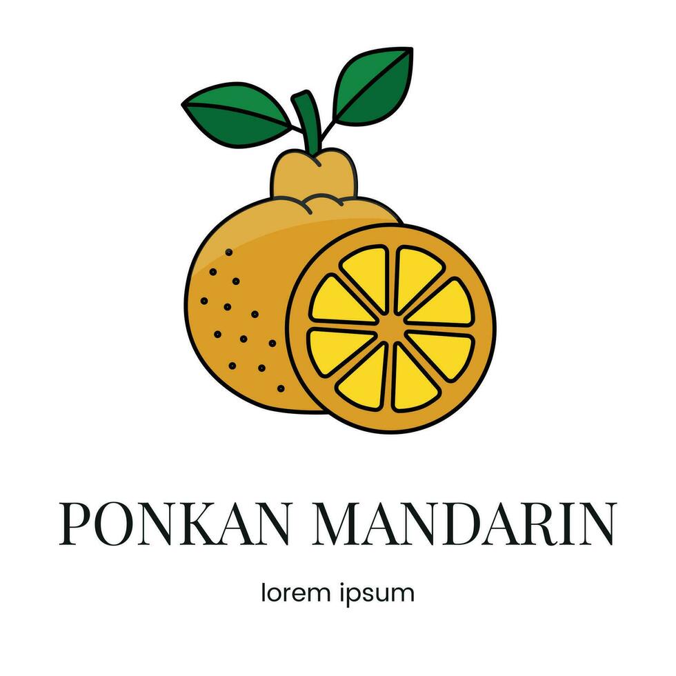 citrus- frukt ponkan mandarin, linje ikon i vektor till ange på mat förpackning handla om de närvaro av detta allergen