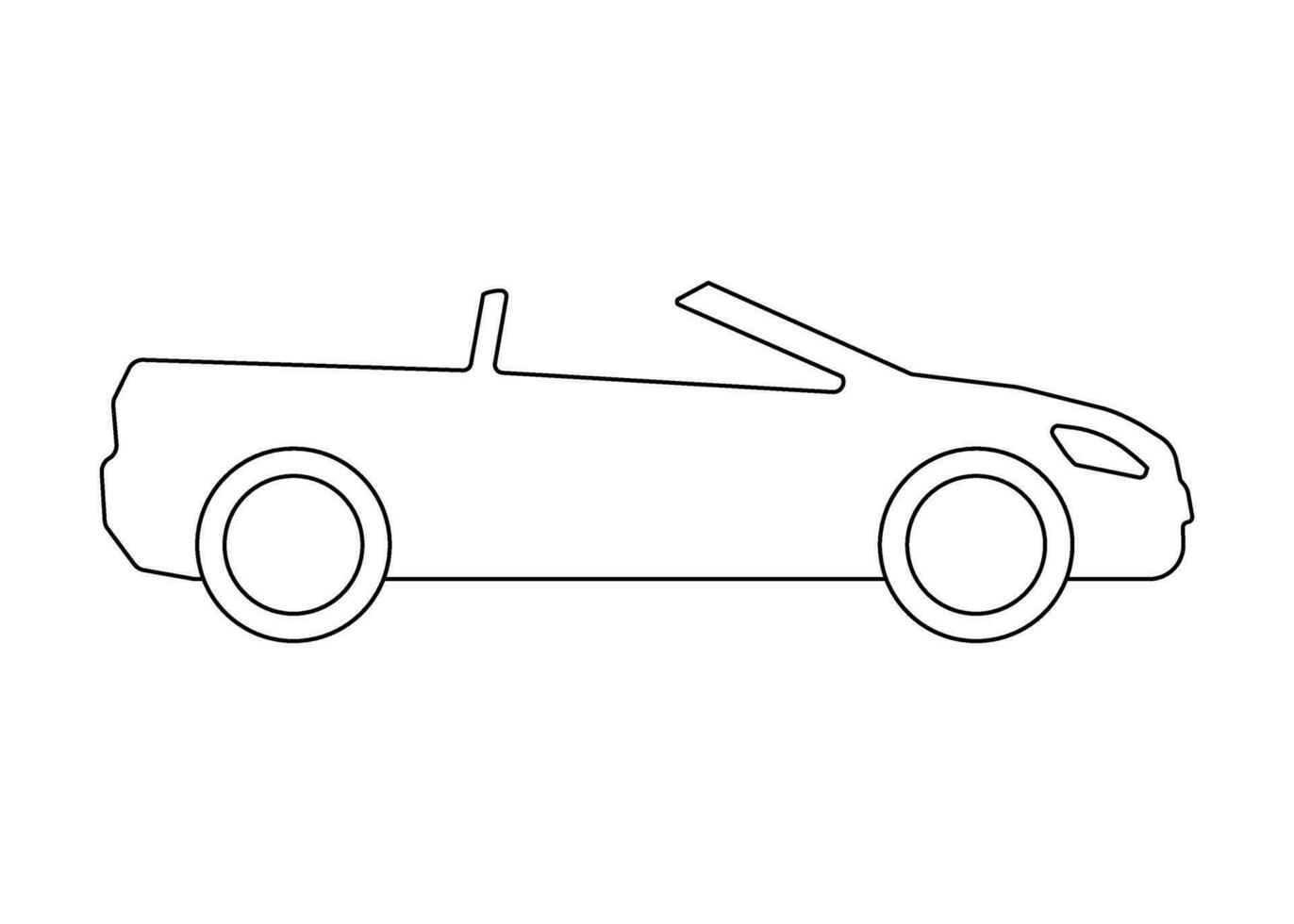 Auto Roadster Transport Modell- Färbung Linie Symbol. besitzen Passagier Transport, Automobil zum Reise. Vektor Zeichen Gliederung Illustration