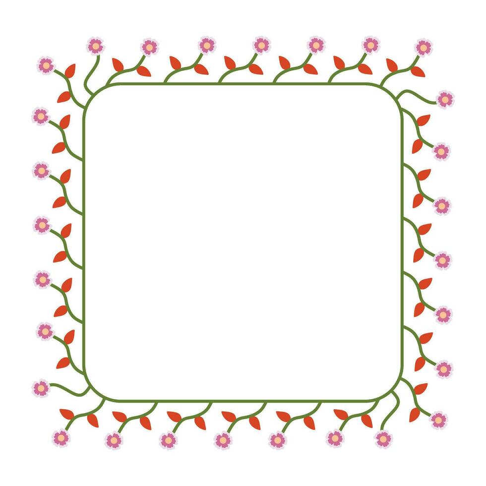 Blume Blätter Pflanze Rahmen natürlich Thema romantisch Hochzeit Karte Dekoration vektor