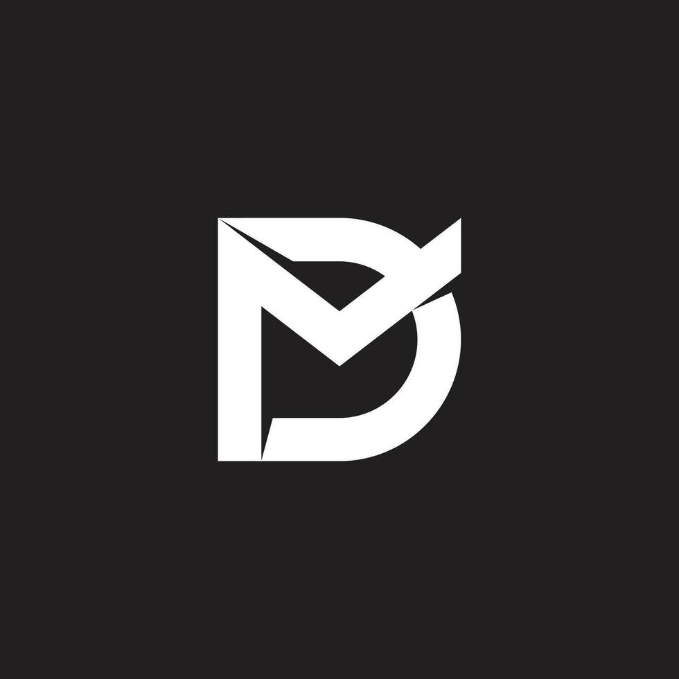 Brief md verknüpft 3d einfach Logo Vektor