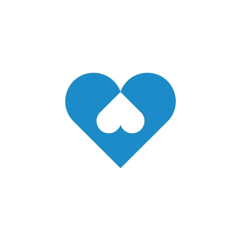 kärlek blå vatten symbol logotyp vektor