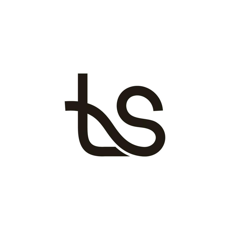 Brief ts verknüpft Kurve Linie Logo Vektor