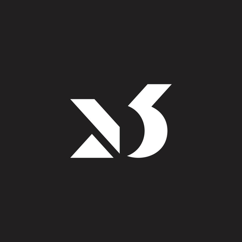 abstrakt brev mb geometrisk enkel linje logotyp vektor