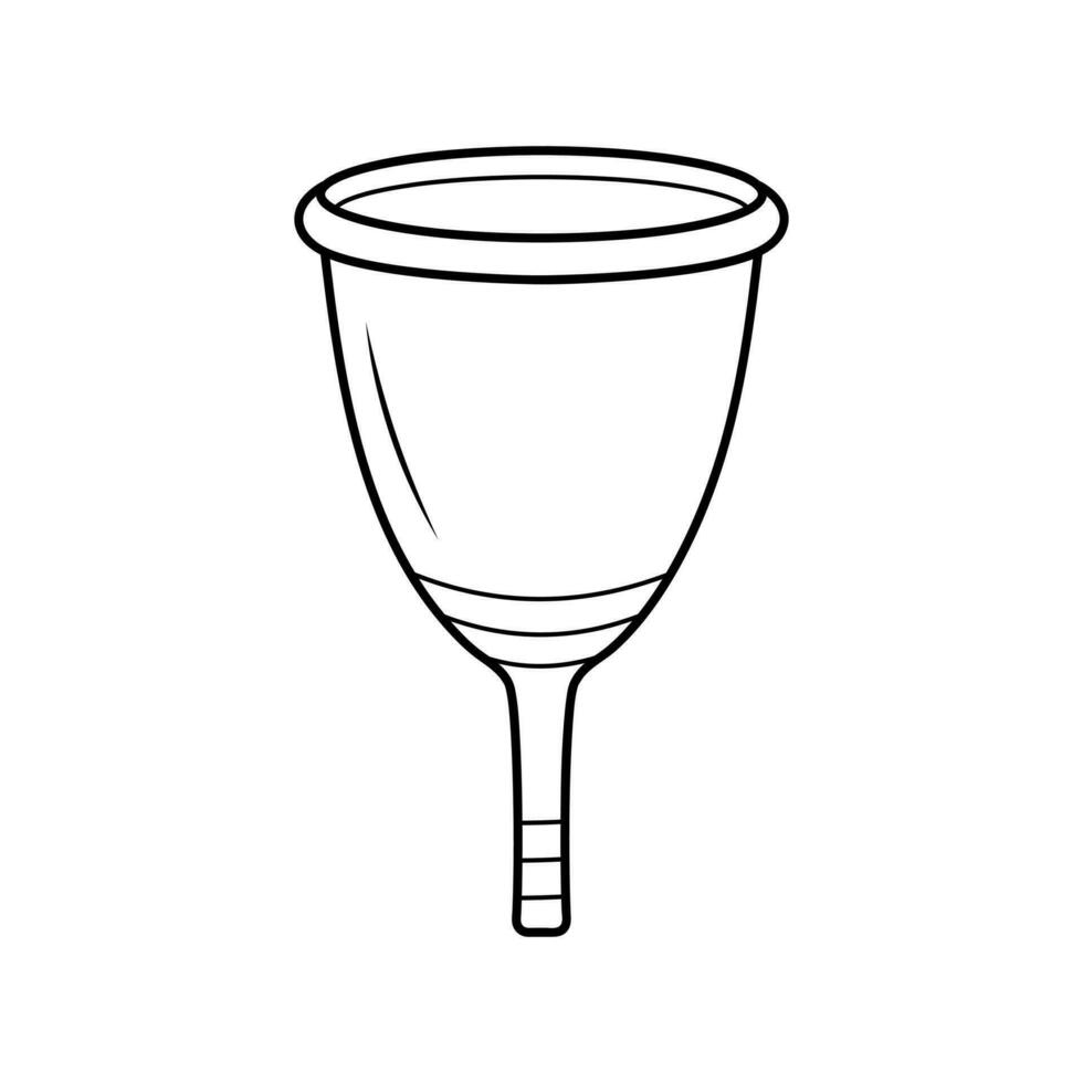 Menstruation- Tasse Gekritzel Symbol. Öko Schutz zum Frauen im kritisch Tage. vektor