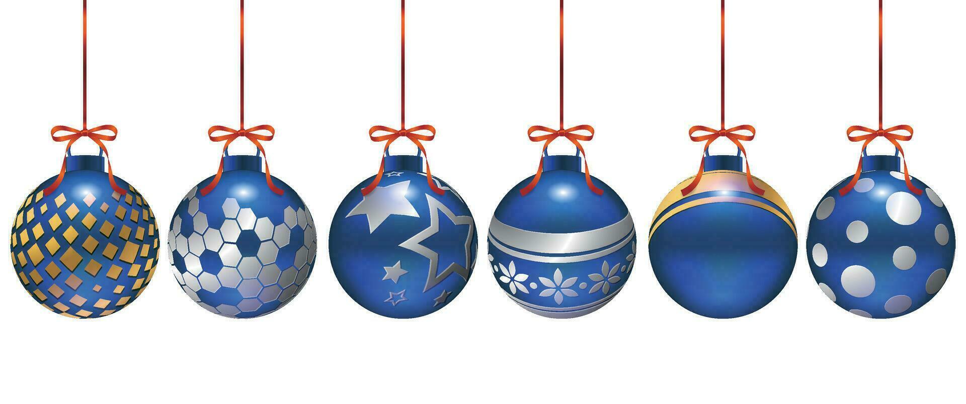 uppsättning av jul dekorationer i annorlunda mönster med metallisk glans, lämplig för affischer, kort, försäljning dekorationer vektor