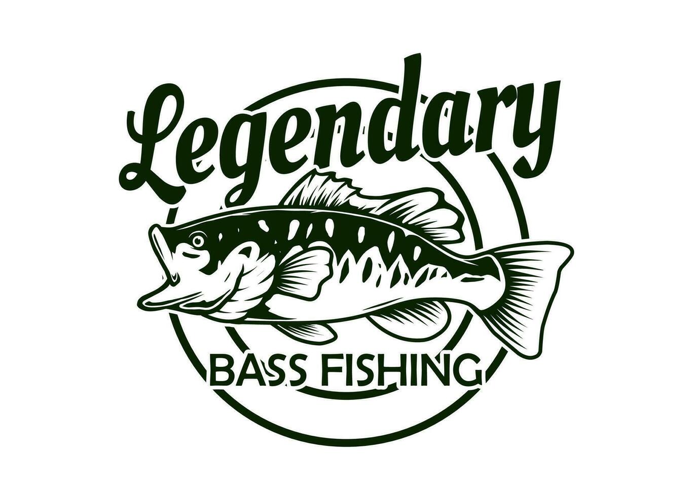 legendär Bass Angeln Symbol Design vektor