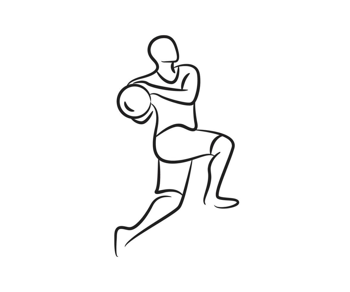 skiss basketboll spelare illustration vektor