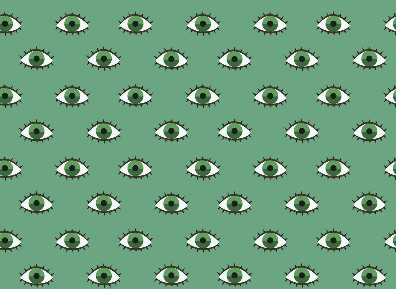 sömlös mönster med grön ögon vektor