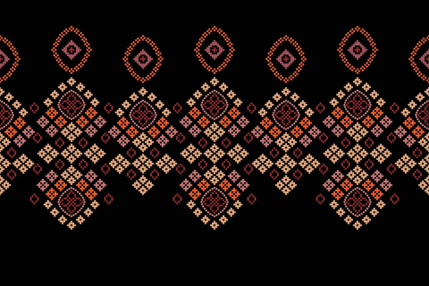 etnisk ikat tyg mönster geometrisk stil.afrikansk ikat broderi etnisk orientalisk mönster svart bakgrund. abstrakt, vektor, illustration.textur, kläder, ram, dekoration, matta, motiv. vektor