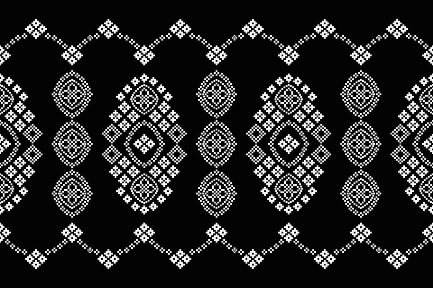 etnisk geometrisk tyg mönster korsa stitch.ikat broderi etnisk orientalisk pixel mönster svart bakgrund. abstrakt, vektor, illustration. textur, kläder, ram, dekoration, motiv, siden tapet. vektor