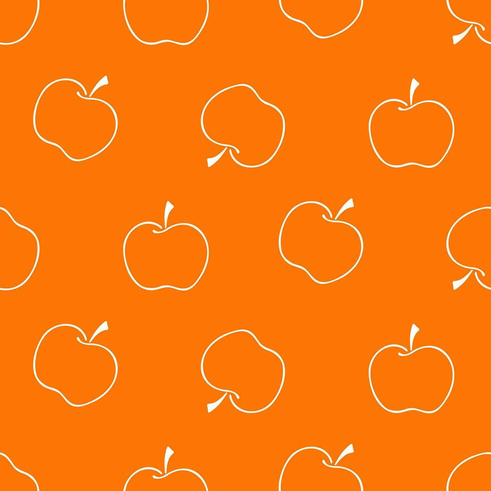 nahtlos Muster von Gekritzel Äpfel. Hand gezeichnet Hintergrund zum Herbst Ernte Urlaub, das Erntedankfest, Halloween, saisonal, Textil, Scrapbooking, Papier Kunsthandwerk. vektor