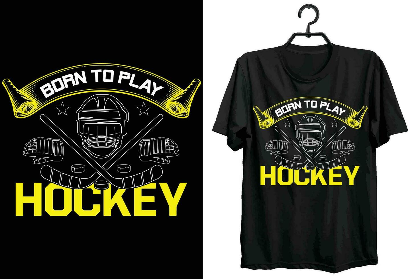 född till spela hockey. hockey t-shirt design. rolig gåva Artikel hockey t-shirt design för hockey älskare. vektor