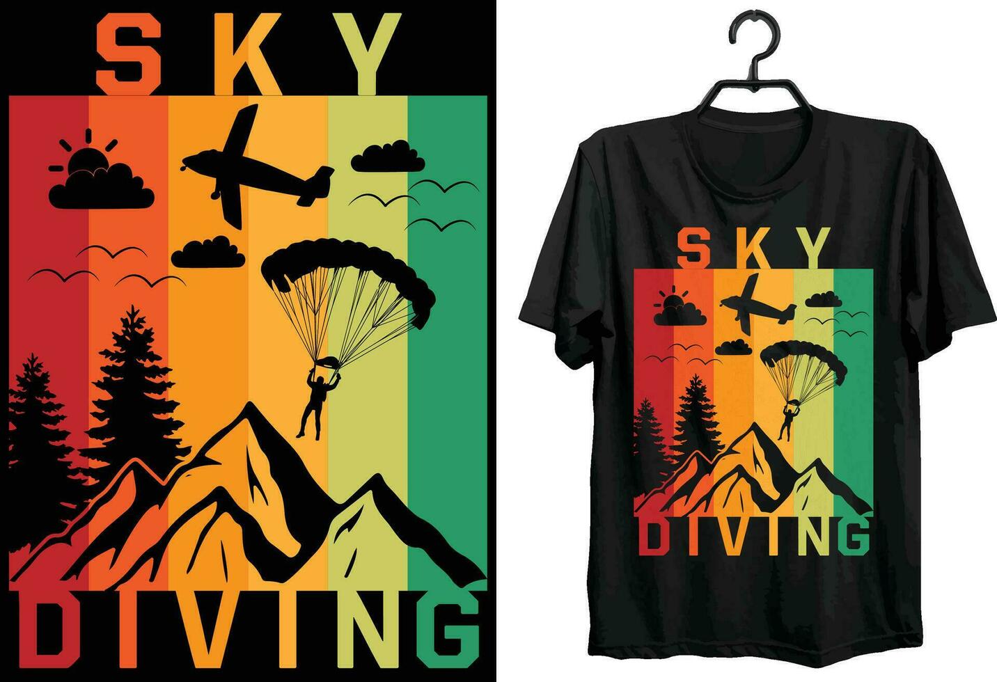 himmel dykning t-shirt design. rolig gåva Artikel himmel dykning t-shirt design för dykning älskare. vektor