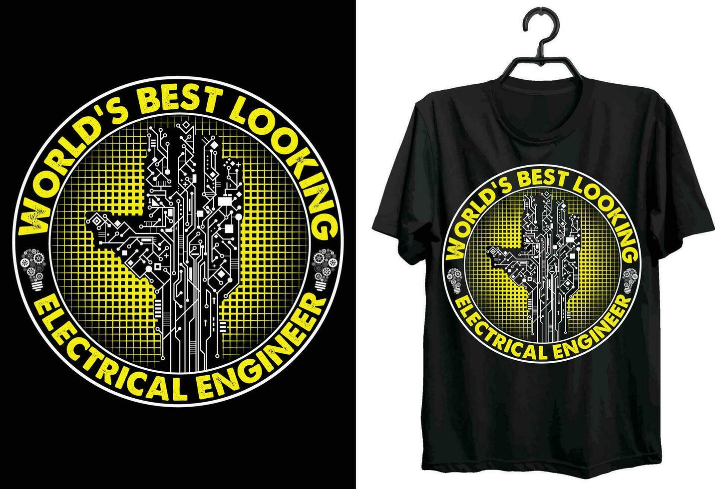 Welt Beste suchen elektrisch Ingenieur. elektrisch Ingenieurwesen T-Shirt Design. komisch Geschenk Artikel elektrisch Ingenieurwesen T-Shirt Design zum elektrisch Ingenieure. vektor