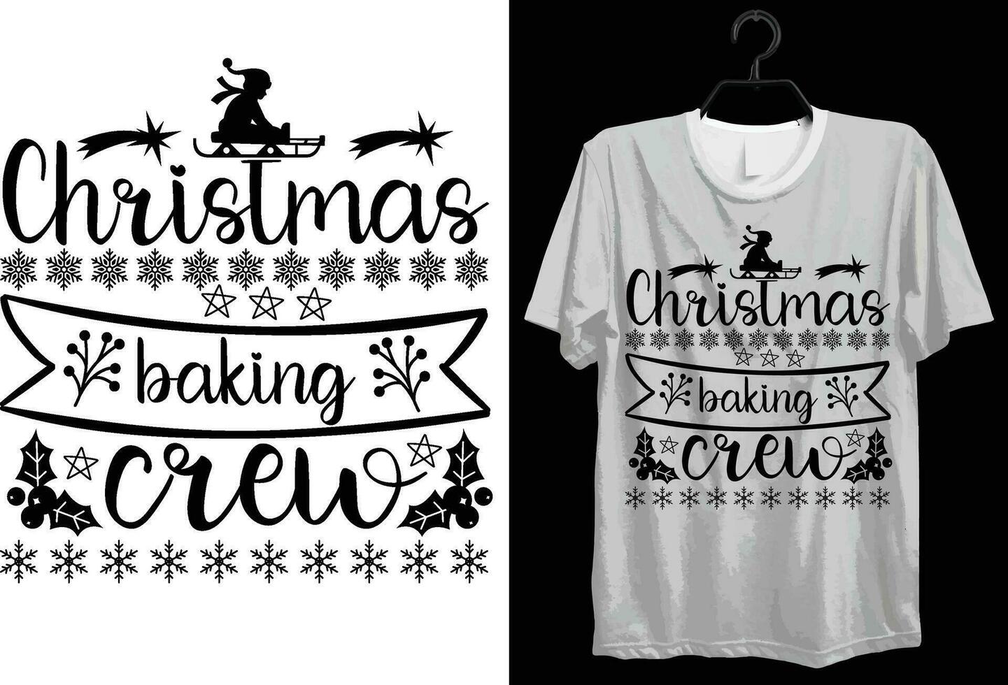 Weihnachten Backen Besatzung. komisch Geschenk Artikel fröhlich Weihnachten T-Shirt Design zum Weihnachten Liebhaber. vektor