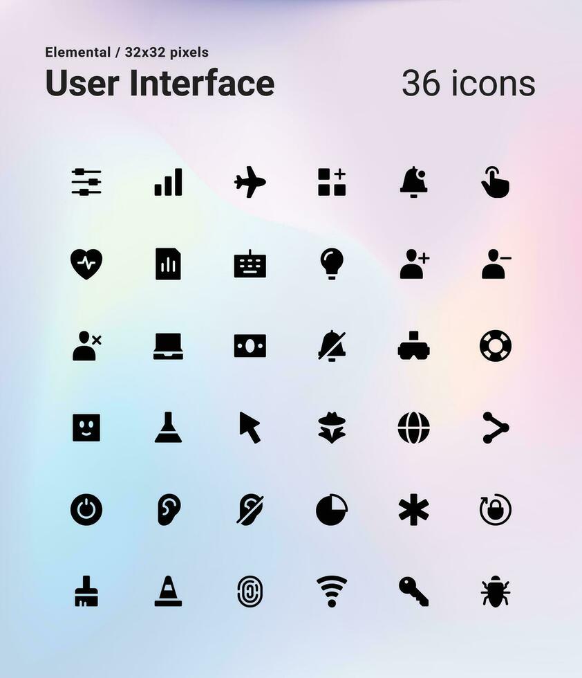 solide Benutzer Schnittstelle Symbol Pack vektor