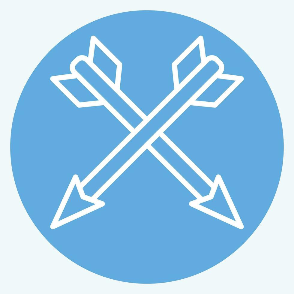 Symbol Pfeil. verbunden zu amerikanisch einheimisch Symbol. Blau Augen Stil. einfach Design editierbar. einfach Illustration vektor