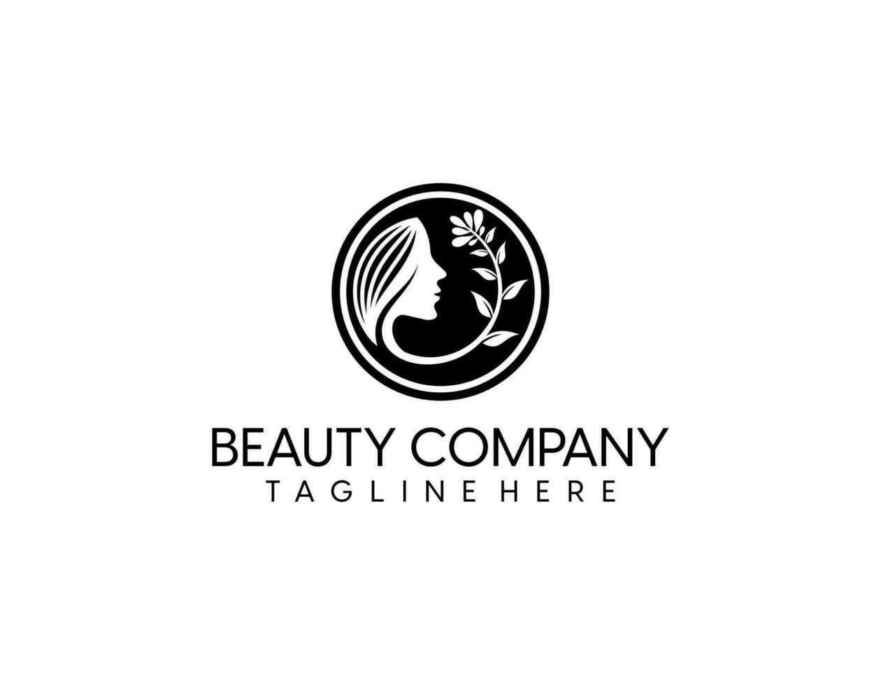 abstrakt vektor logotyp design med hand och löv. symbol för kosmetika, smycke, skönhet Produkter bricka på feminin stil. lämplig för blommig och botanisk företag