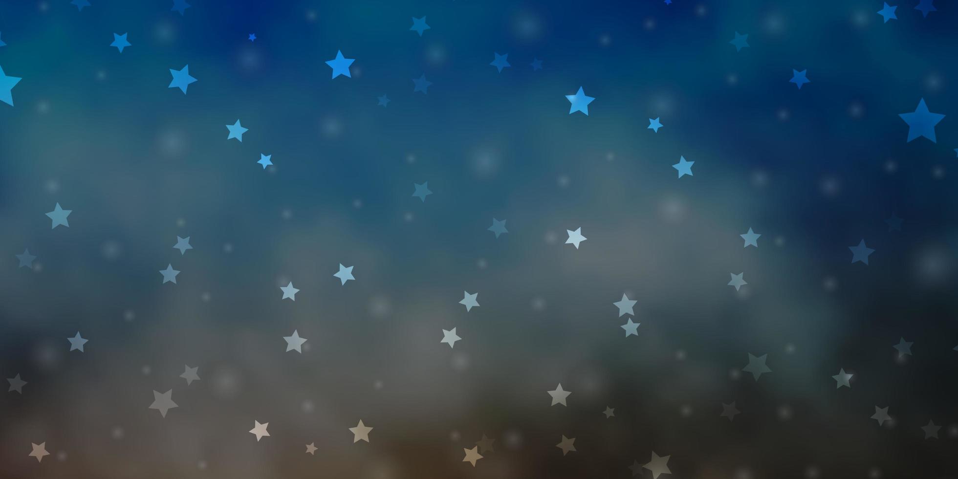 hellblauer, gelber Vektorhintergrund mit kleinen und großen Sternen. dekorative Illustration mit Sternen auf abstrakter Vorlage. Muster für Websites, Landingpages. vektor