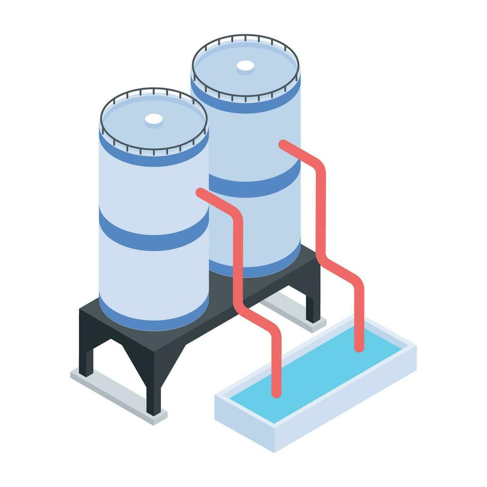 industriell Ausrüstung isometrisch Symbole vektor