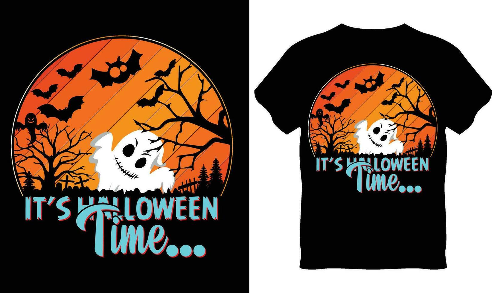 Lycklig halloween unik t-shirt design vektor