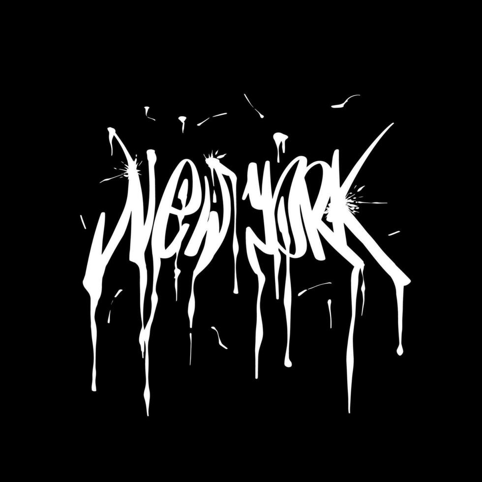 modern graffiti med de inskrift ny york. markör, spray. vektor illustration för utskrift på tyg, logotyp.