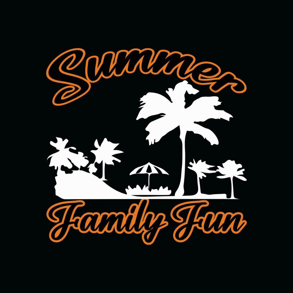 sommar familj roligt, kreativ sommar t-shirt design vektor