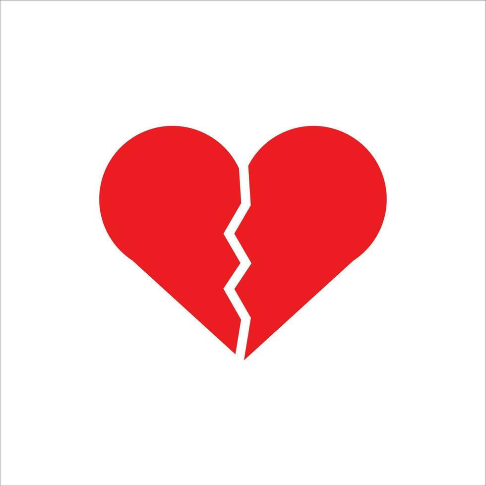 gebrochen Herz Symbol Vektor Illustration Symbol