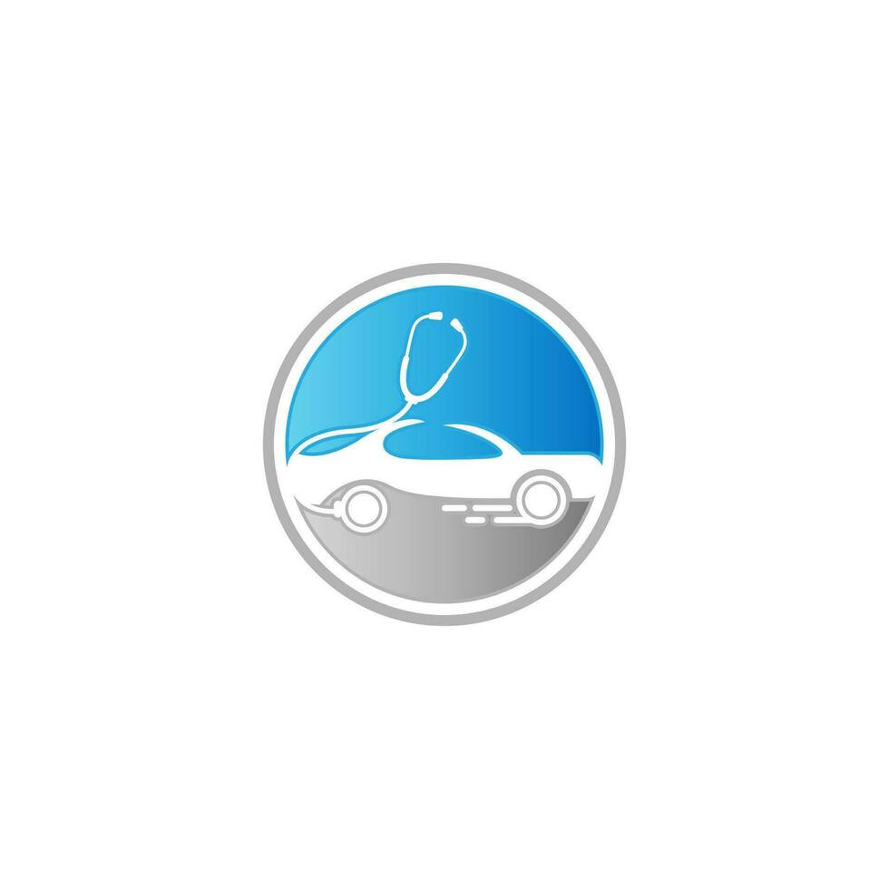 Auto Arzt Bedienung Logo Design. Vektor Illustration, Auto Arzt, Stethoskop, Logo Vektor Vorlage.
