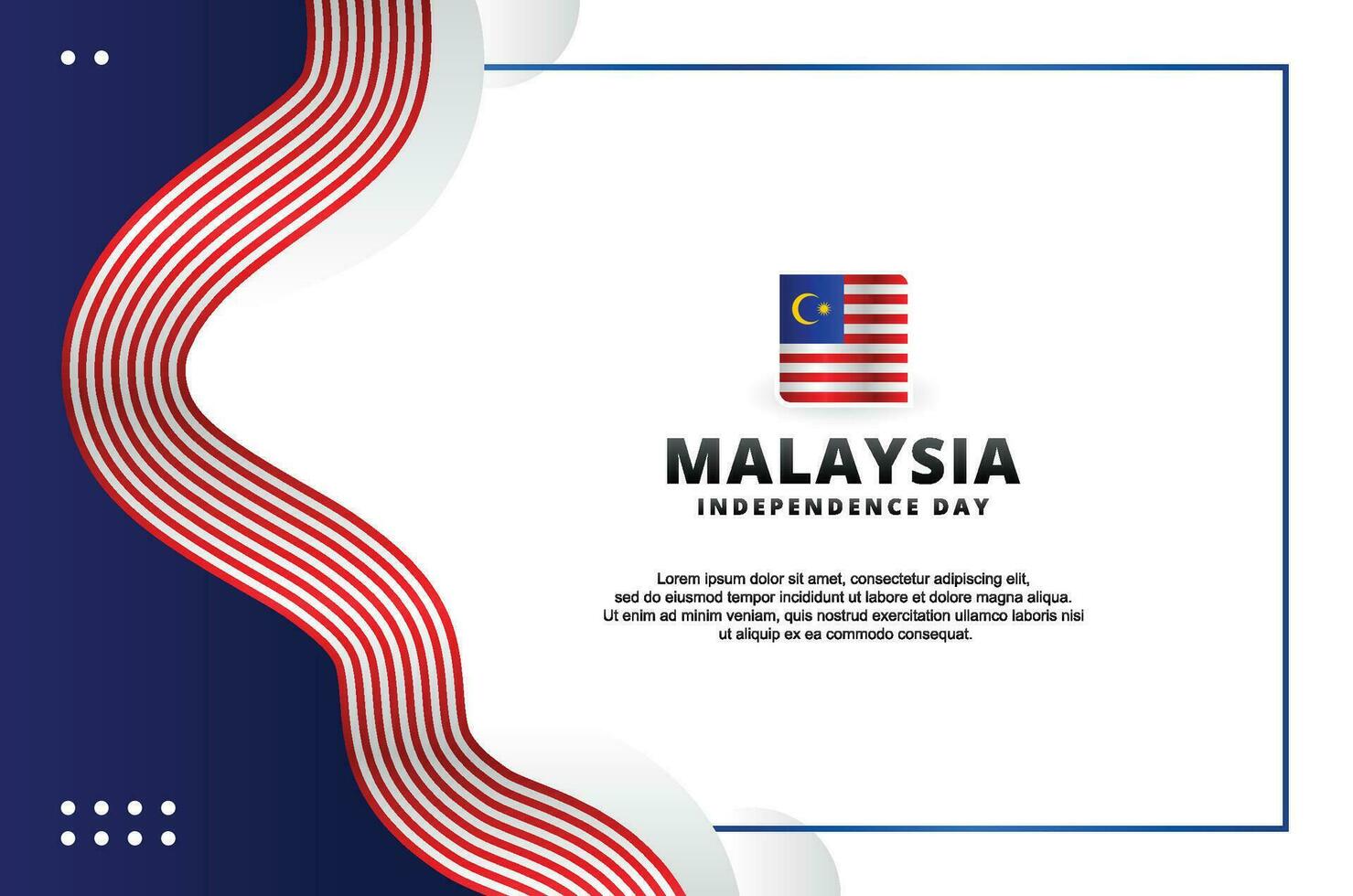 Malaysia Unabhängigkeit Tag Design Vorlage vektor