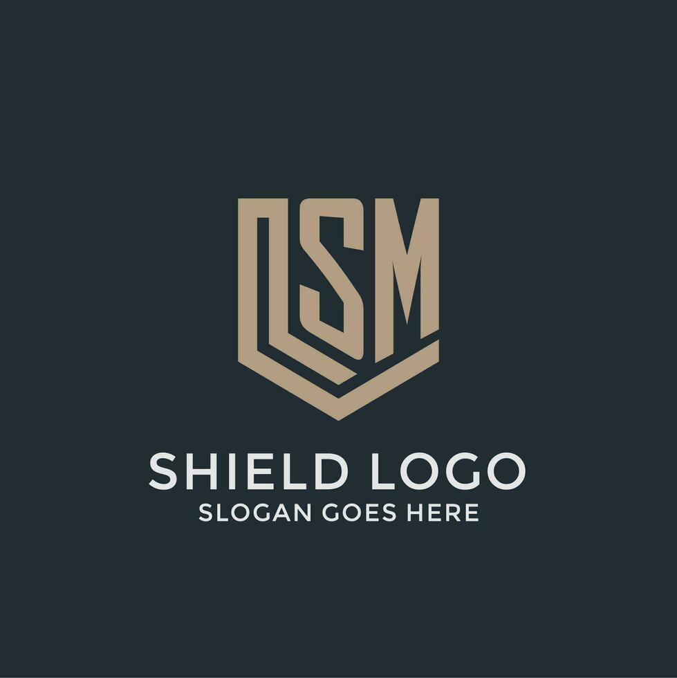 första sm logotyp skydda vakt former logotyp aning vektor