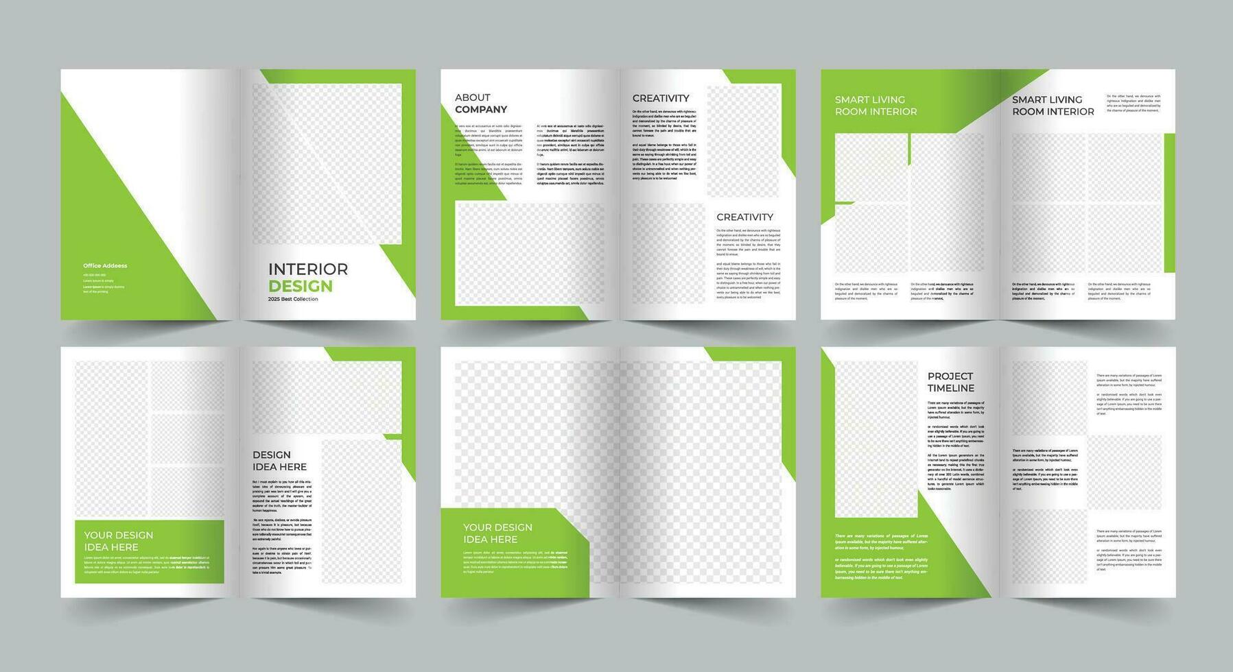 12 sida interiör broschyr mall vektor