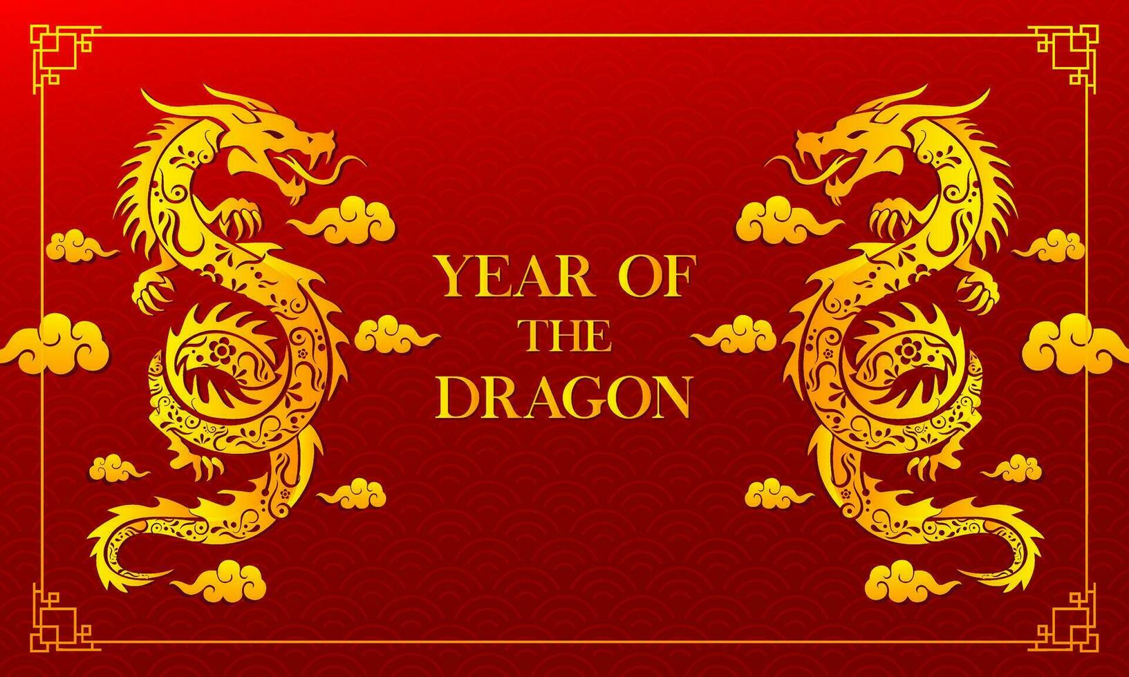Lycklig kinesisk ny år 2024 vektor. år av de drake design mall vektor. vektor