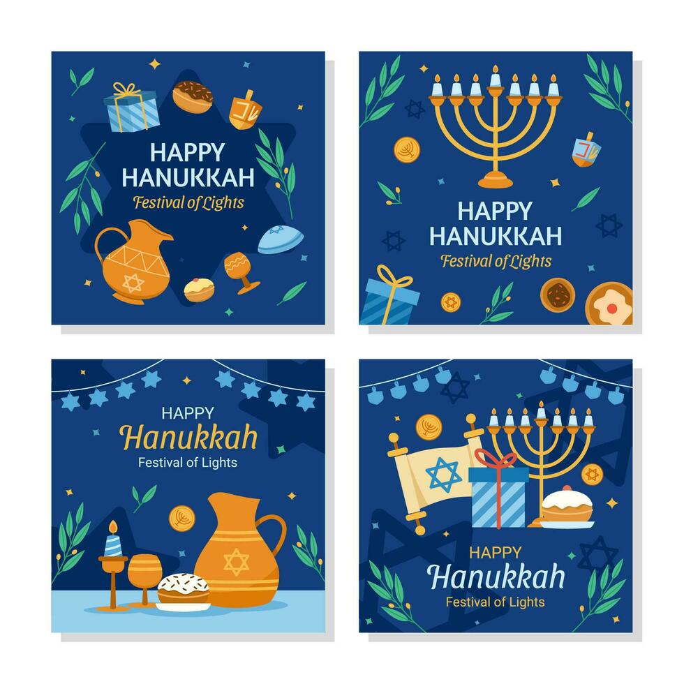 posta mall av evenemang hanukkah fest vektor