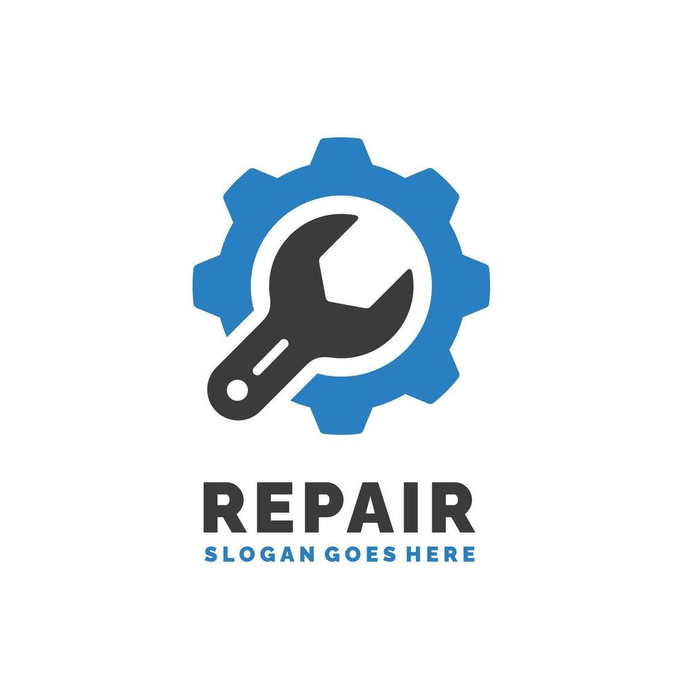 reparera logotyp design vektor illustration. underhåll logotyp