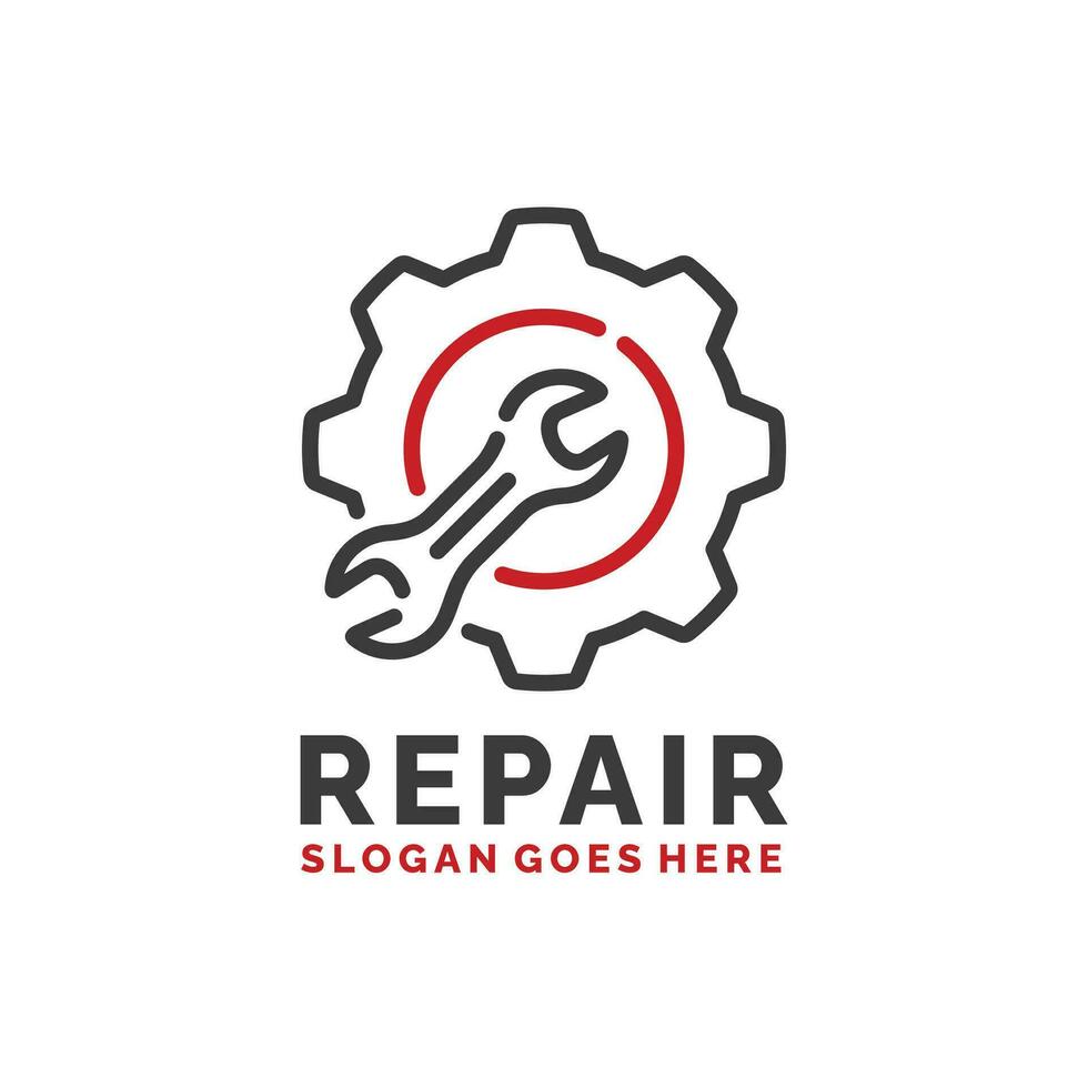 reparera logotyp design vektor illustration. underhåll logotyp