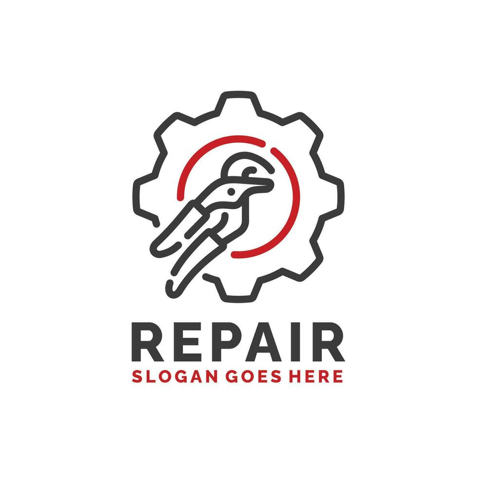 Reparatur Logo Design Vektor Illustration. Instandhaltung Logo