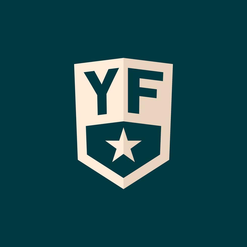första yf logotyp stjärna skydda symbol med enkel design vektor