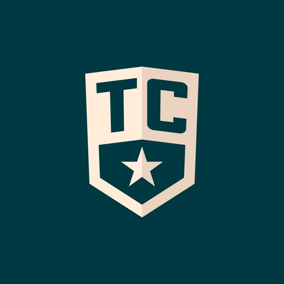 Initiale tc Logo Star Schild Symbol mit einfach Design vektor