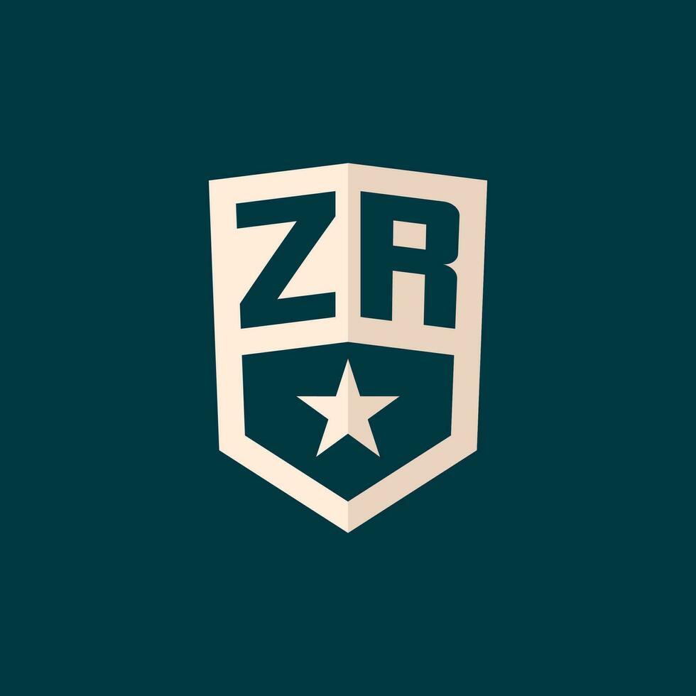 Initiale zr Logo Star Schild Symbol mit einfach Design vektor